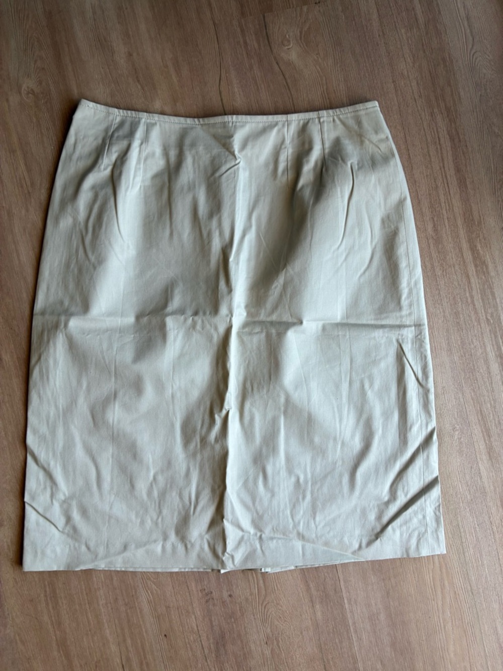 NWT vintage Lacoste Khaki beige tan cotton pencil skirt golf alligator logo FR46